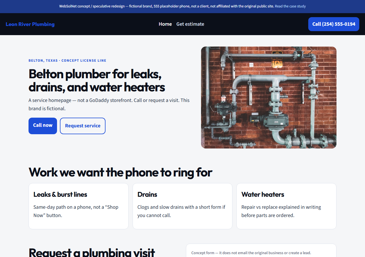 Screenshot of the WebSolNet concept homepage